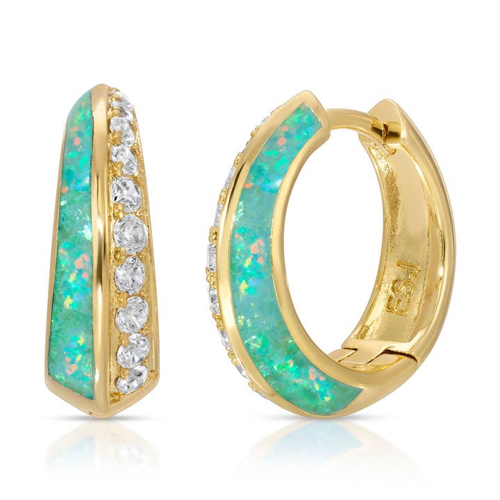 Daze Huggies- Seafoam Opal for wholesale by Elizabeth Stone Jewelry