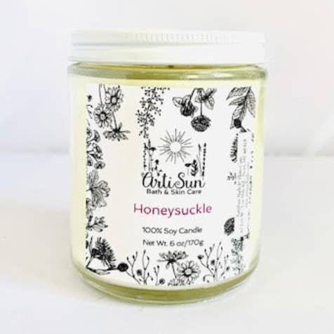 100% Soy Candle - Honeysuckle for wholesale by ArtiSun Soap Company