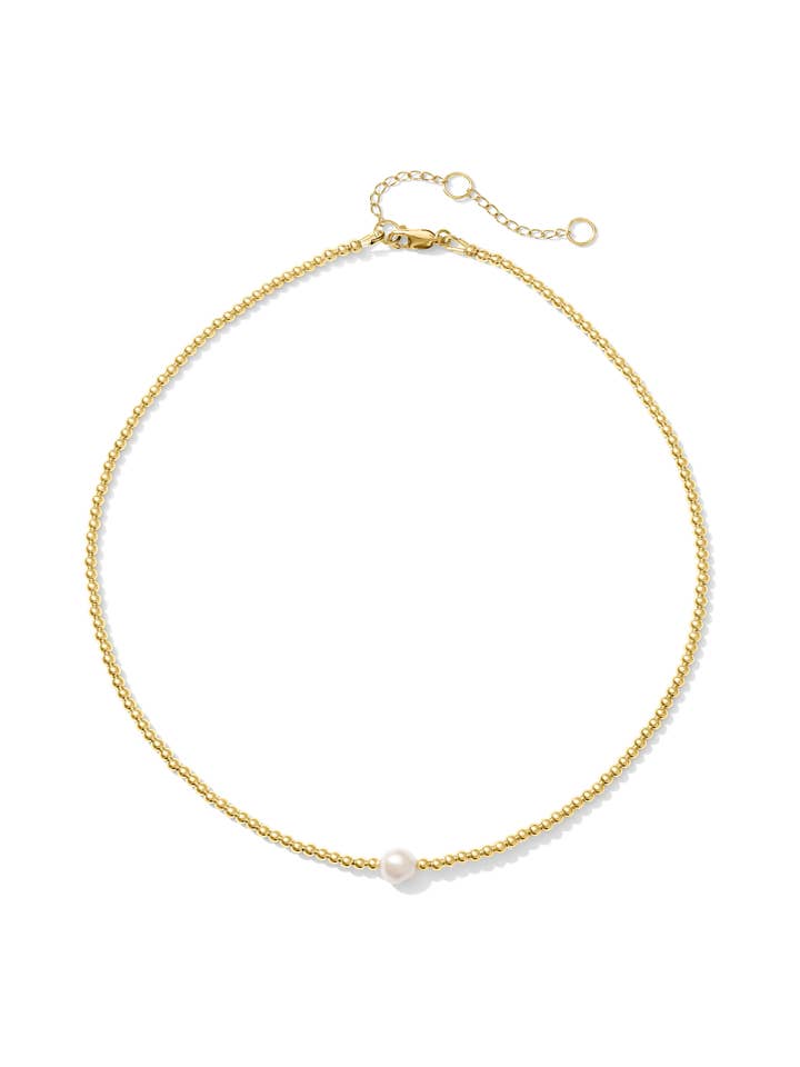 Anna handgefertigte verstellbare Perlenkette mit goldgefüllten Perlen für den Großhandel von Kaylie Dawn Jewelry