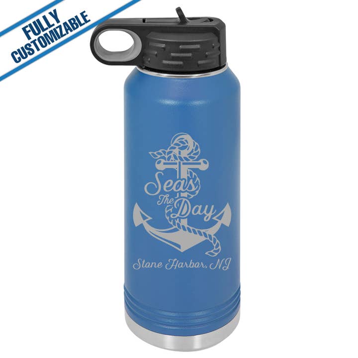 GiftWorksPlus - Wholesale Water Bottle - 32oz. Engraved Water Bottle with Straw - Fully Customizable3