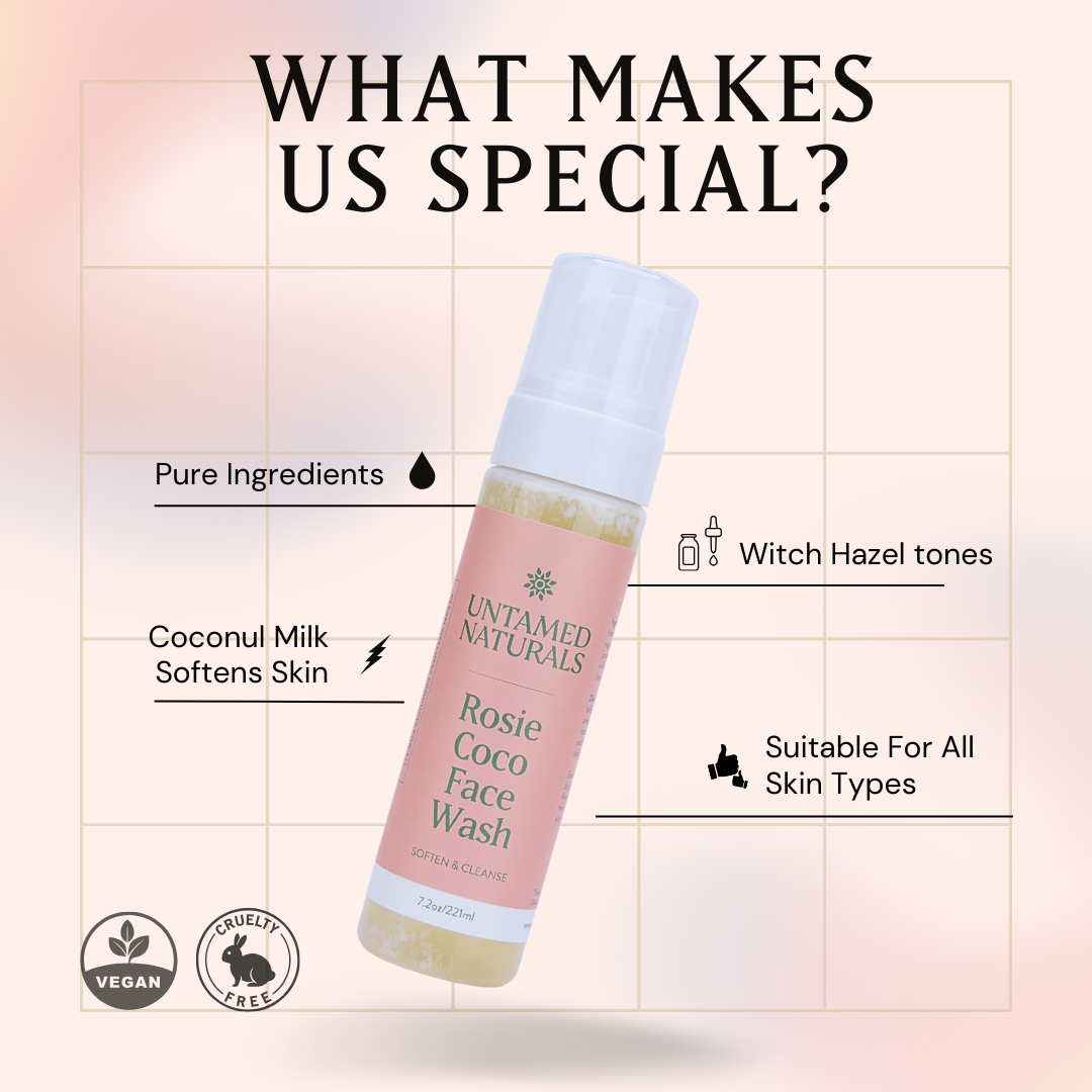 Untamed Naturals - Wholesale Facial Cleanser - Rosie Coco Face Wash Gentle and Soothing2
