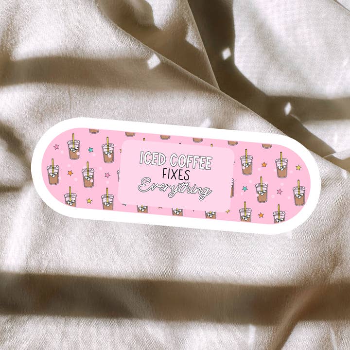 Adhesivo «El café helado lo arregla todo» para venta al por mayor de amarieacreates