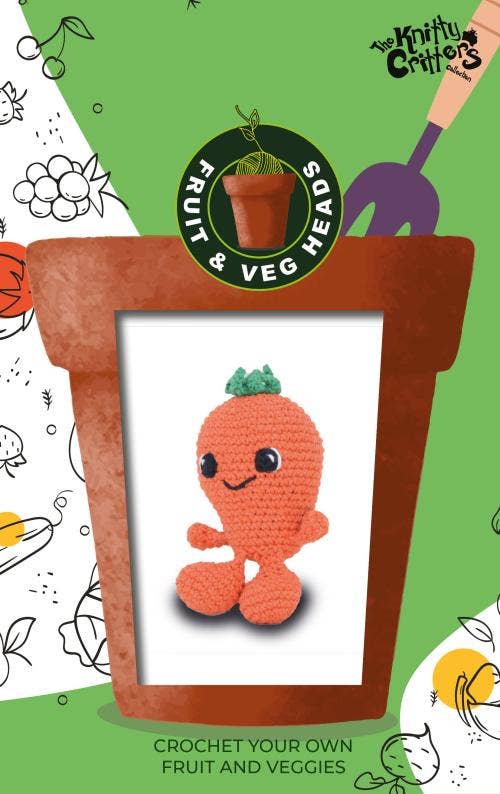 Creative World of Crafts - Vente Accessoire de tricot/crochet - Knitty Critters Fruits & Légumes - Gâteau aux Carottes0