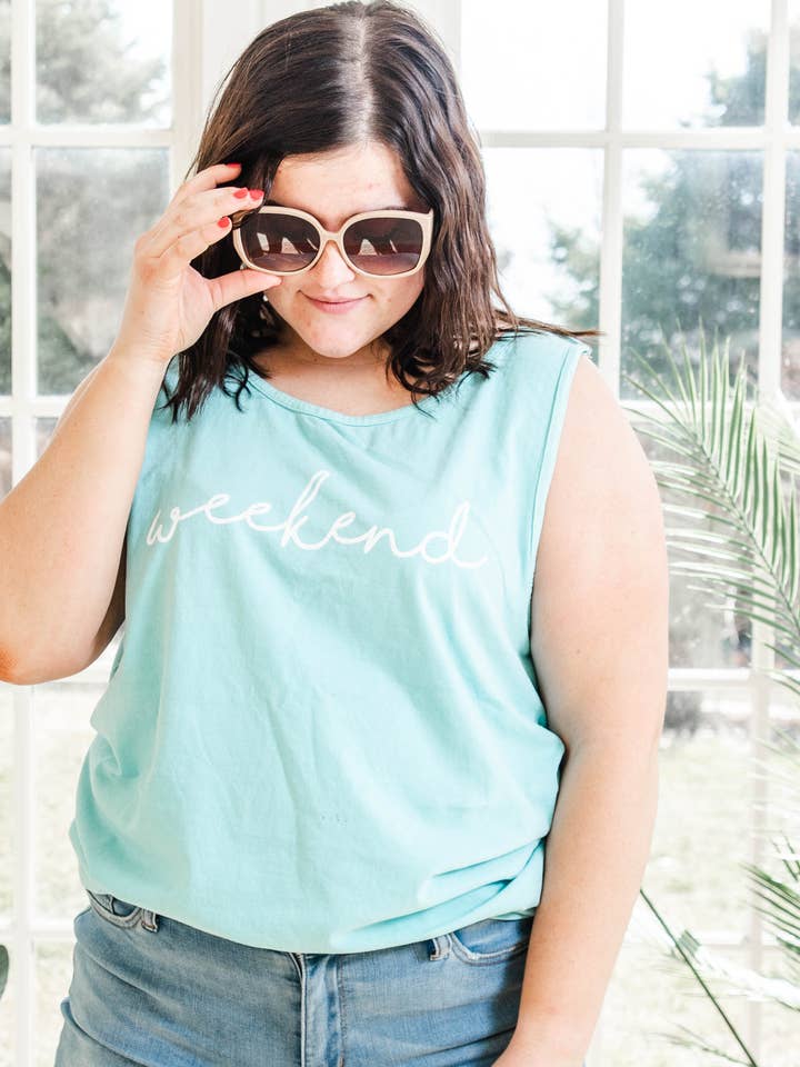 Canotta Weekend - Menta per la vendita all'ingrosso da parte di BAD HABIT WHOLESALE