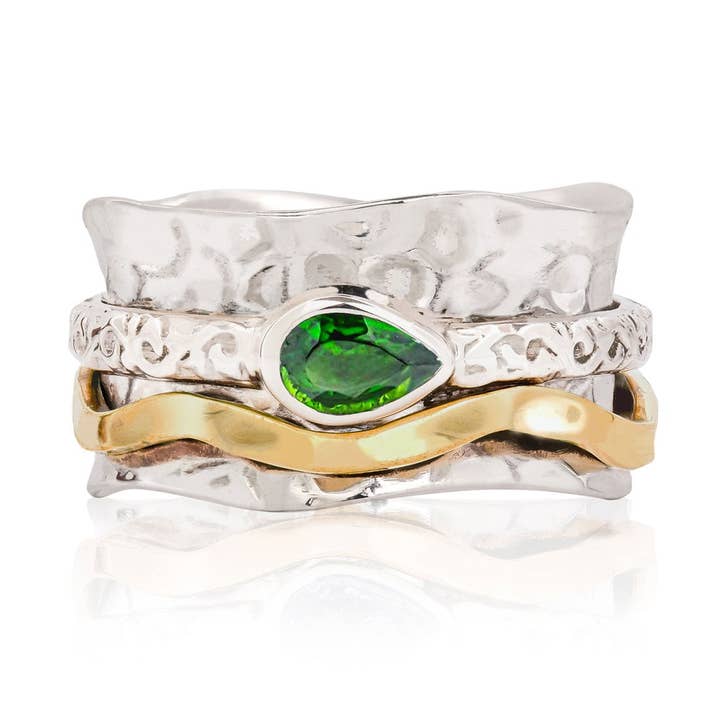 Aura Magic Spinning Ring - Chrome Diopside for wholesale by Charlotte's Web Jewellery