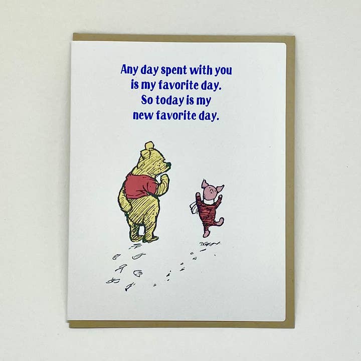 Any Day with You - Pooh Card for wholesale by Big Wheel Press