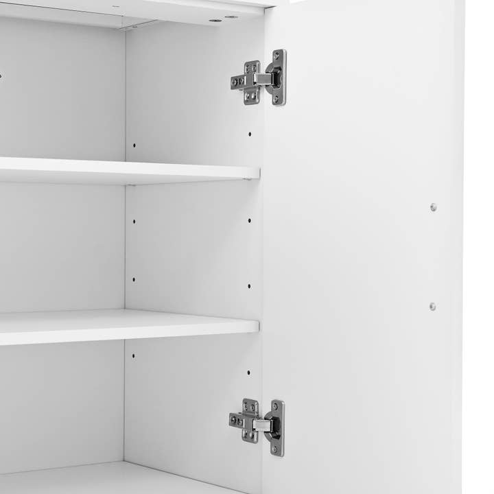 Urban Meuble - Wholesale Cabinet - Wood and white effect sideboard with 4 doors and 2 drawers 120*35cm OPALPHYT11