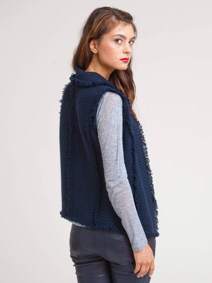 Nuan Cashmere – Colete - Unissexo por atacado – Colete COCO - Preto8