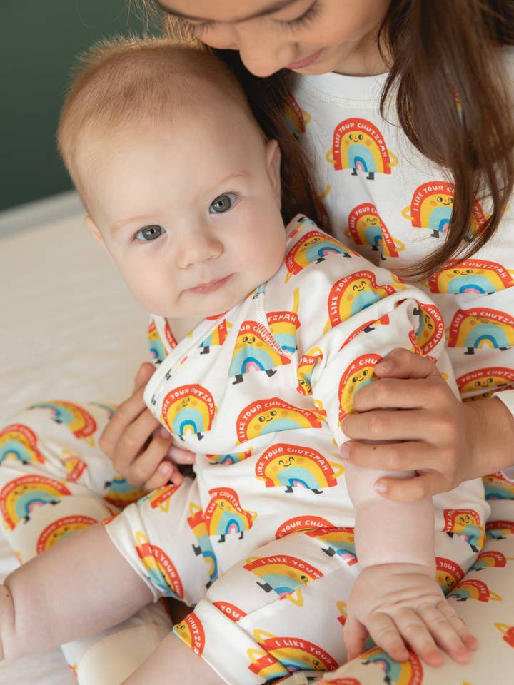 I Like Your Chutzpah Baby Organic Pima Cotton Kimono Onesie for wholesale by Dodo Banana