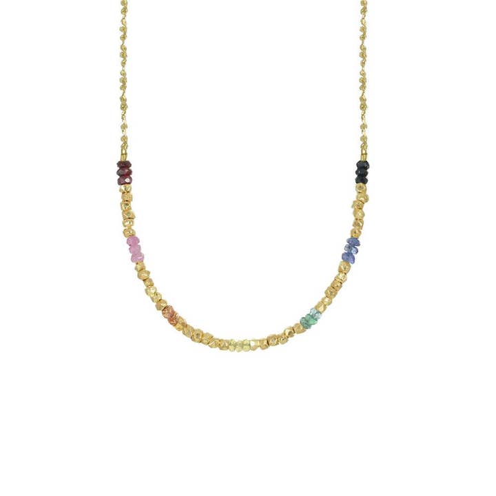 Long Gemstone Rondelle Necklace for wholesale by Catherine Weitzman