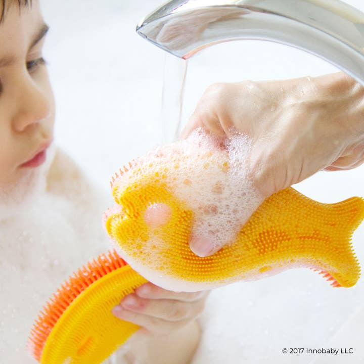 Innobaby on Faire - Wholesale Bath Toy - Baby - Silicone Bath Scrub / Fun Fish Shape Brush / Baby Bath Toy