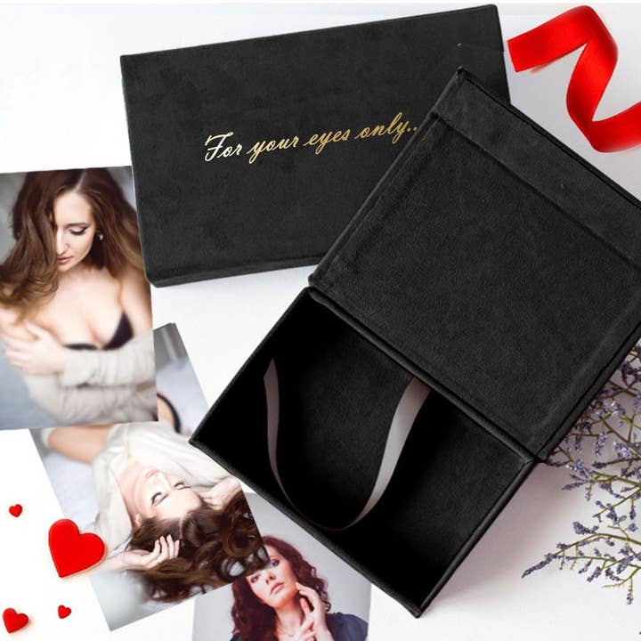 Boudoir Velvet Photo Box - For Your Eyes Only - 4x6, 5x7 for wholesale by L-site