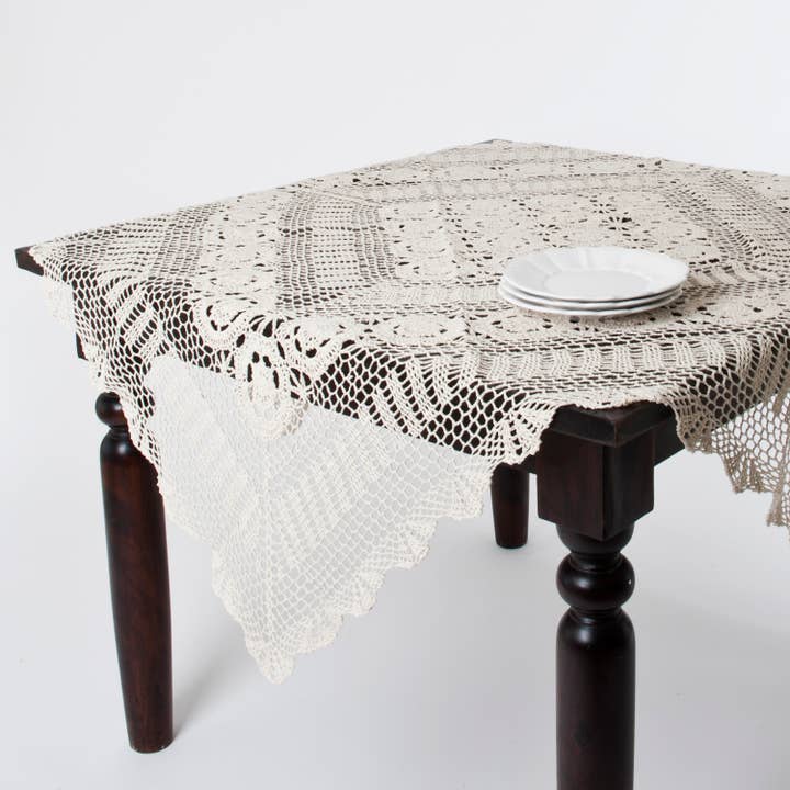 Saro Lifestyle - Wholesale Tablecloth - Crochet Tablecloth