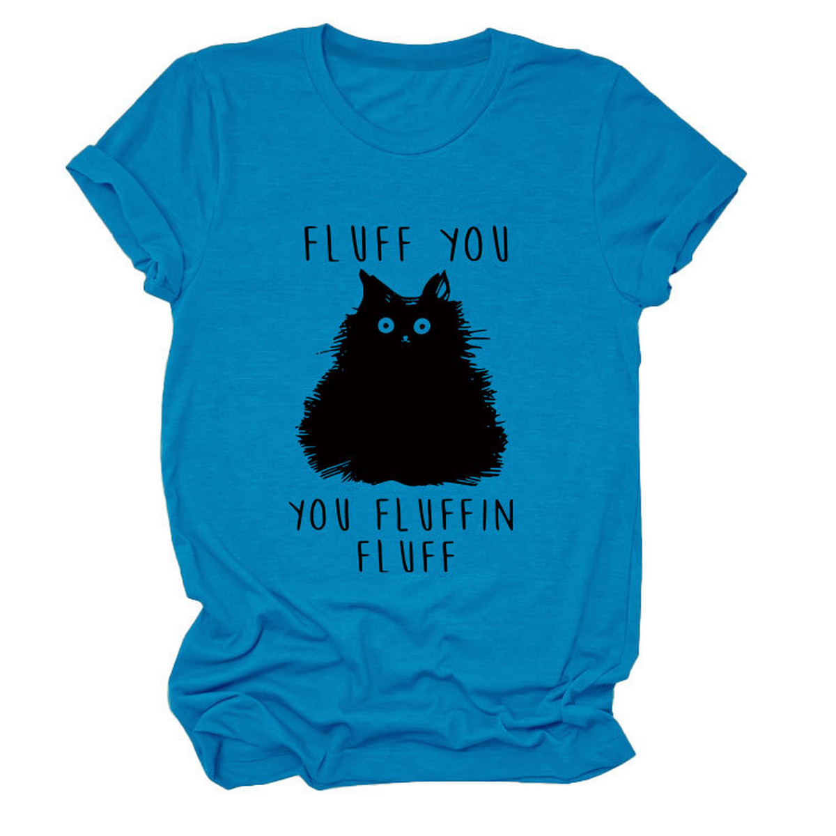 ACCITY - Wholesale Screen Printed T-Shirt - Women's - Women’s Graphic Tee – Fluff You Cat Print_CWTTSL051024