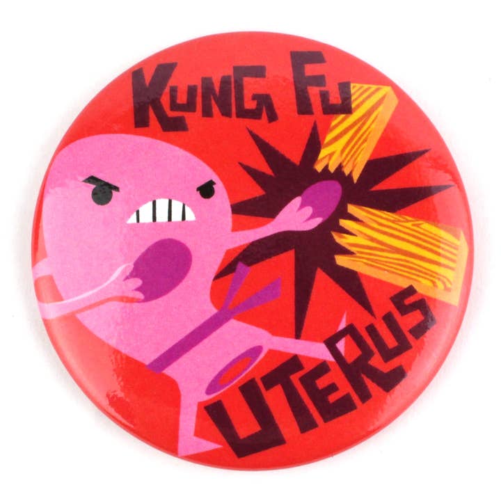 Kung Fu Uterus Magnet for wholesale by I Heart Guts | Organ Plushies Wholesale