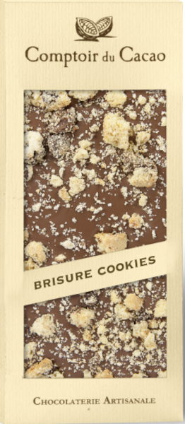 French Feast - Wholesale Chocolate Bar - Comptoir du Cacao Milk chocolate bar w/ cookie crumbs0