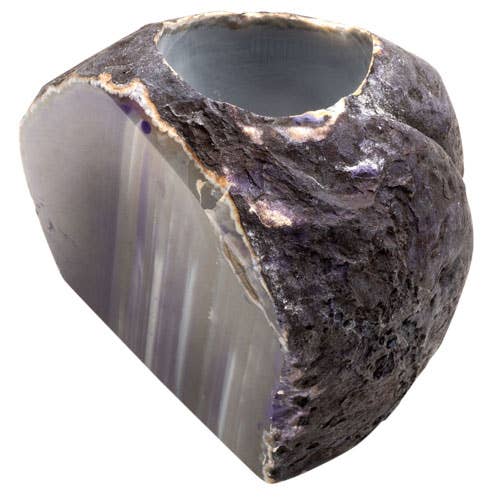 AGATE CANDLE HOLDER PURPLE for wholesale by Benjamin International