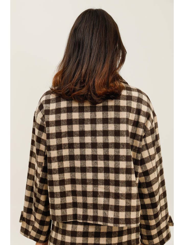 Brown 32061 CHECKED JACKET for wholesale on Faire3