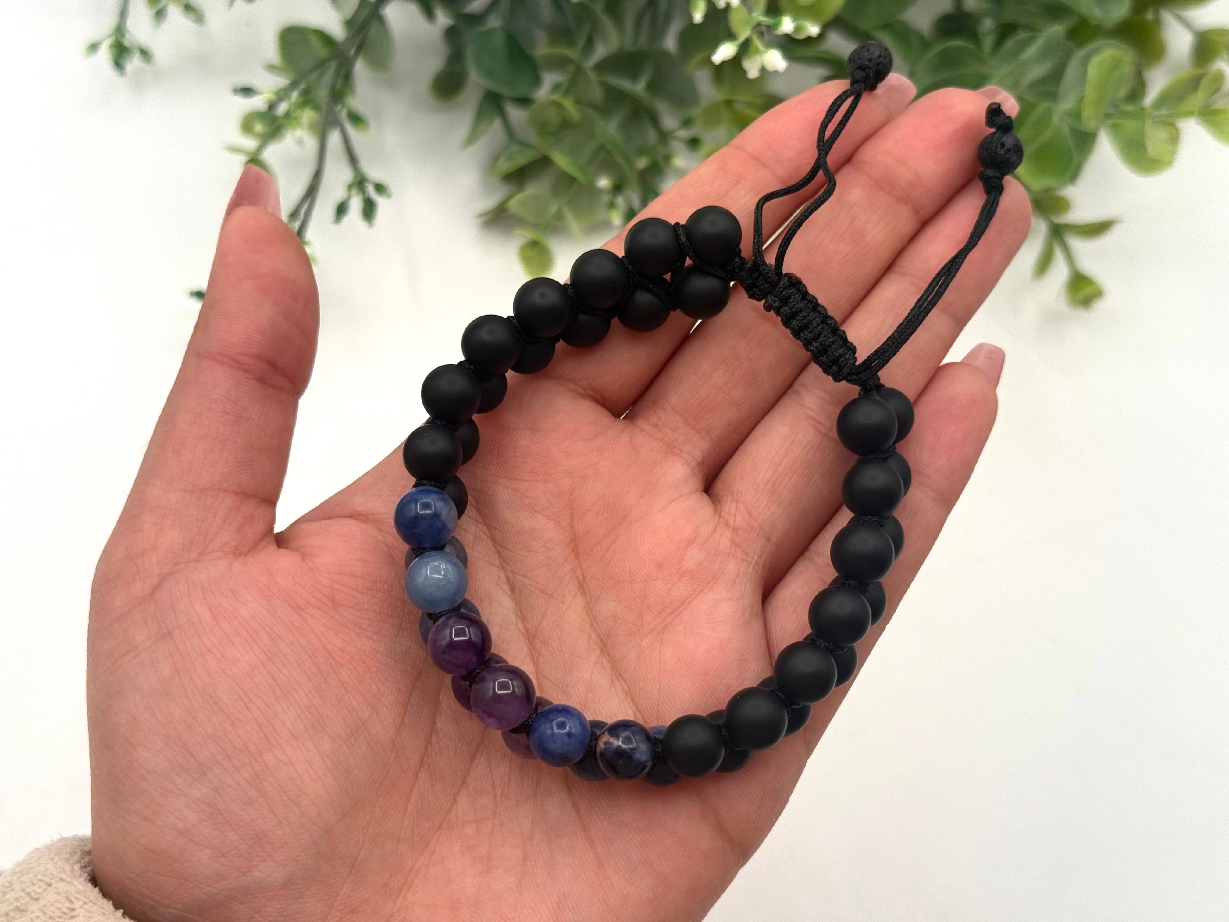 Meraki Gemstones - Wholesale Beaded Bracelet - Anxiety Relief/Support Adjustable Bracelet 8"-9.5"L   3