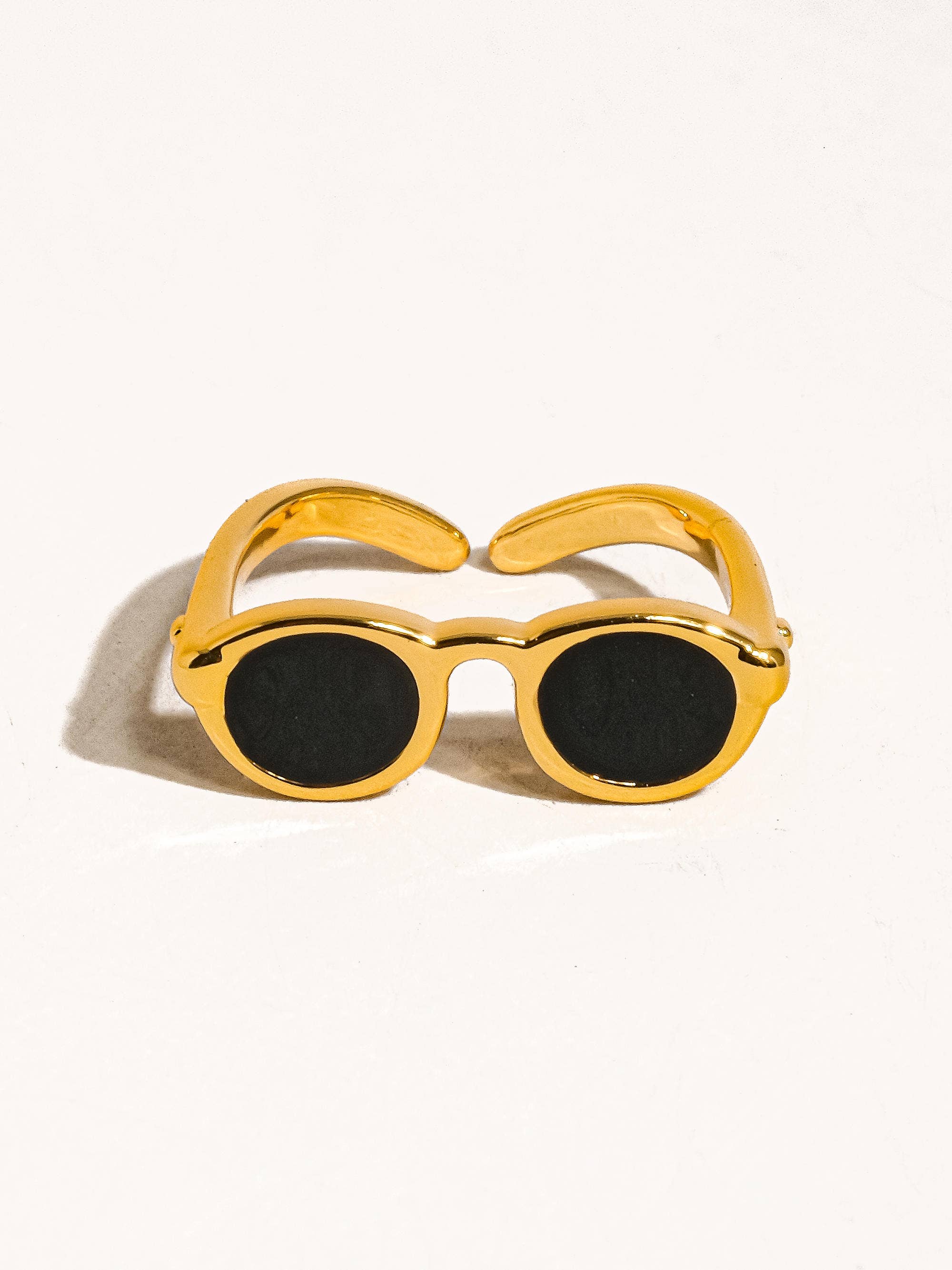 Black Dean 18K Gold Sunglasses Adjustable Ring for wholesale on Faire