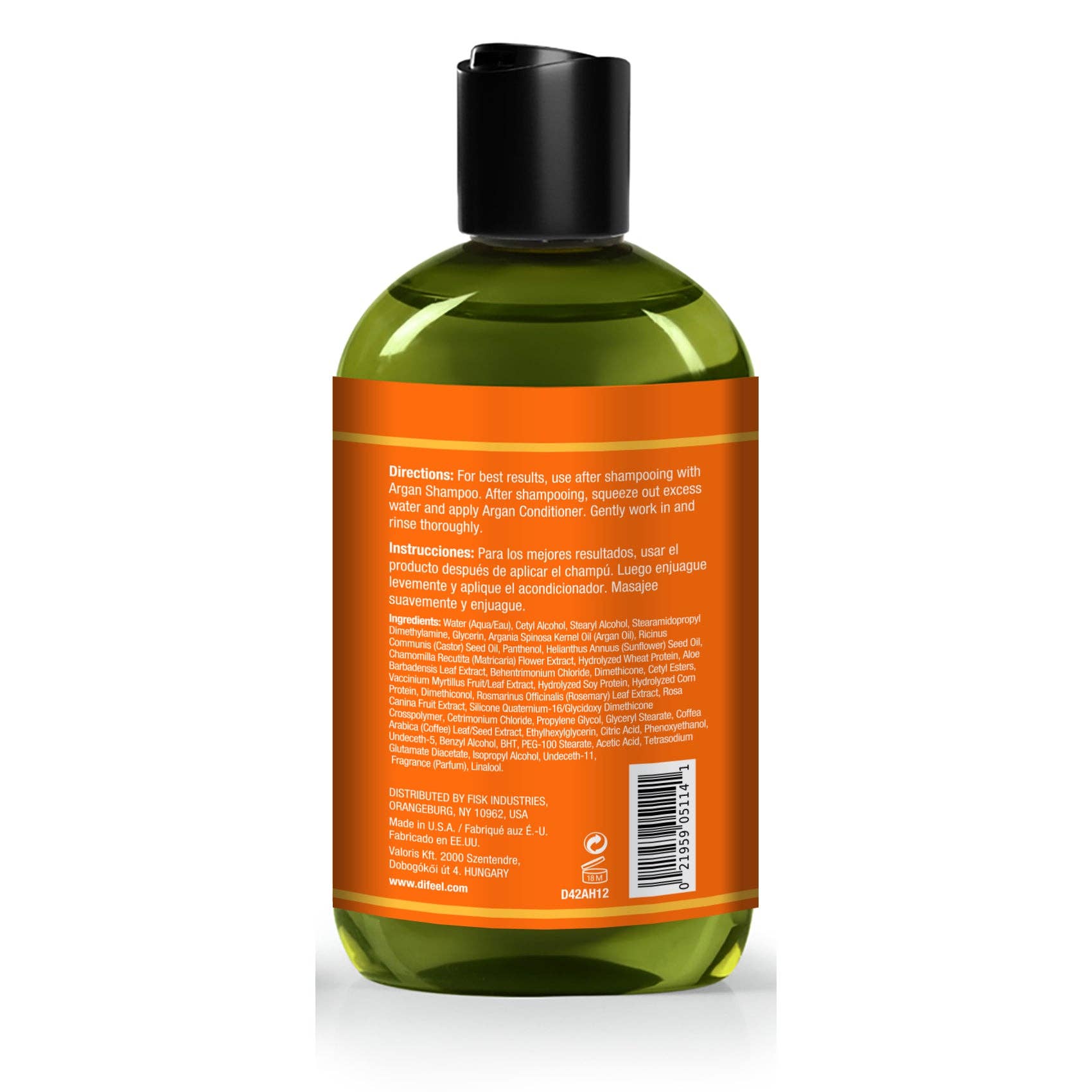 Difeel - Vente Après-shampoing - Revitalisant hydratant Difeel Argan 12 oz1