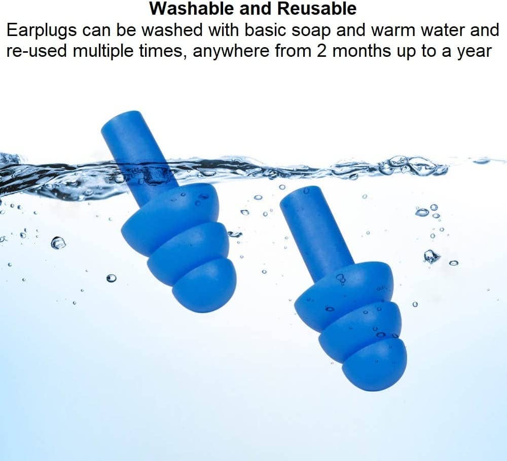 Quality Plugs – Tampões de ouvido por atacado – 50 pares de protetores auriculares reutilizáveis com estojo plástico, NRR 25 dB5