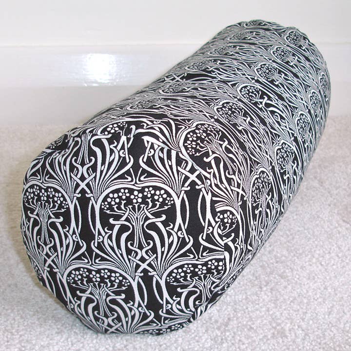 Black Bolster Cover Art Nouveau for wholesale by pipdesigns