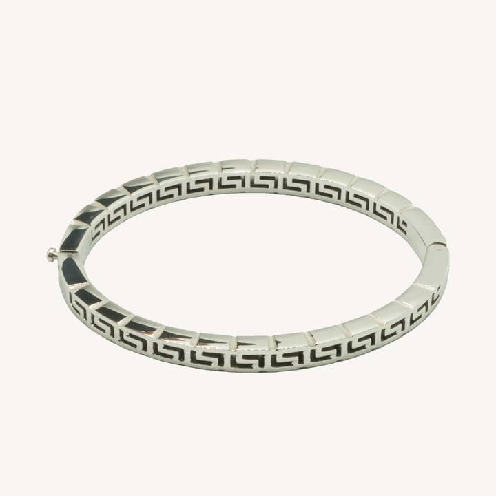 Bracelete Meandros Ouro Branco por atacado de Avra Artifacts