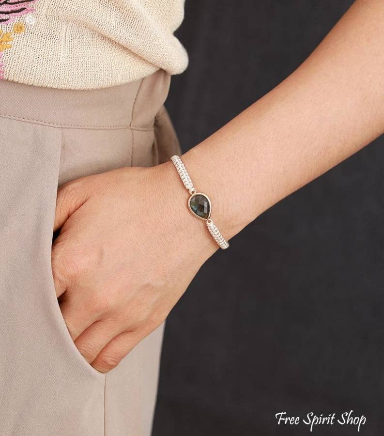 Free Spirit Shop - Wholesale Beaded Bracelet - Labradorite Stone Adjustable Bracelet1