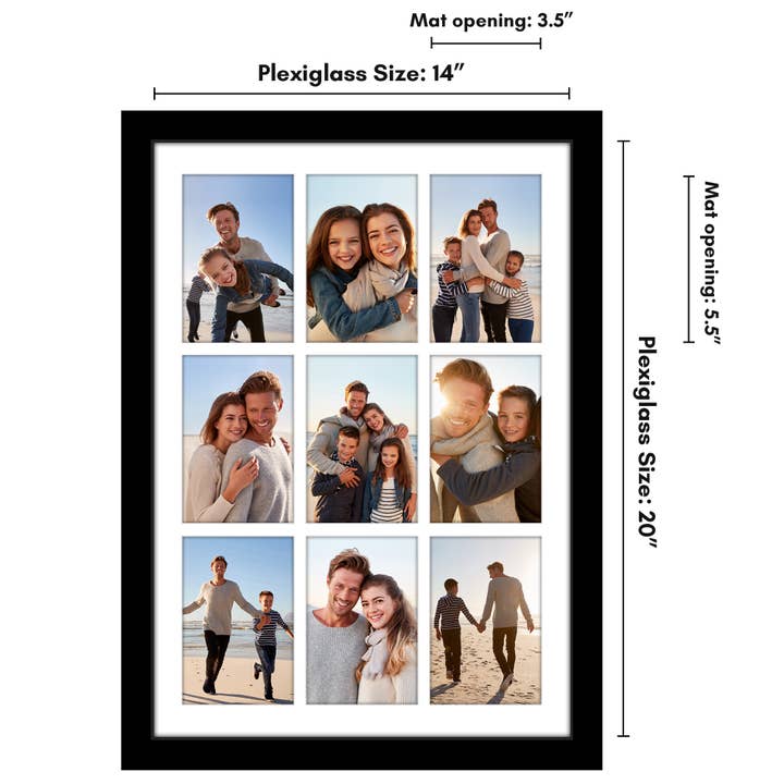 Americanflat - Wholesale Collage Picture Frame - Americanflat 14x20 Collage Picture Frame for (9) 4x6