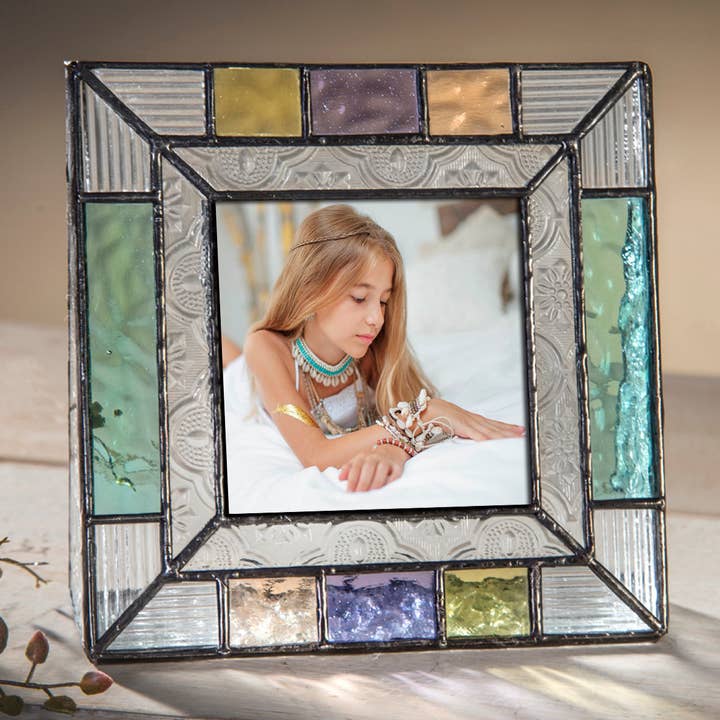J Devlin Glass Art & Bert Anderson Collection - Wholesale Picture Frame - Picture Frames - Colorful Stained Glass 4x6 3x3 By J Devlin
