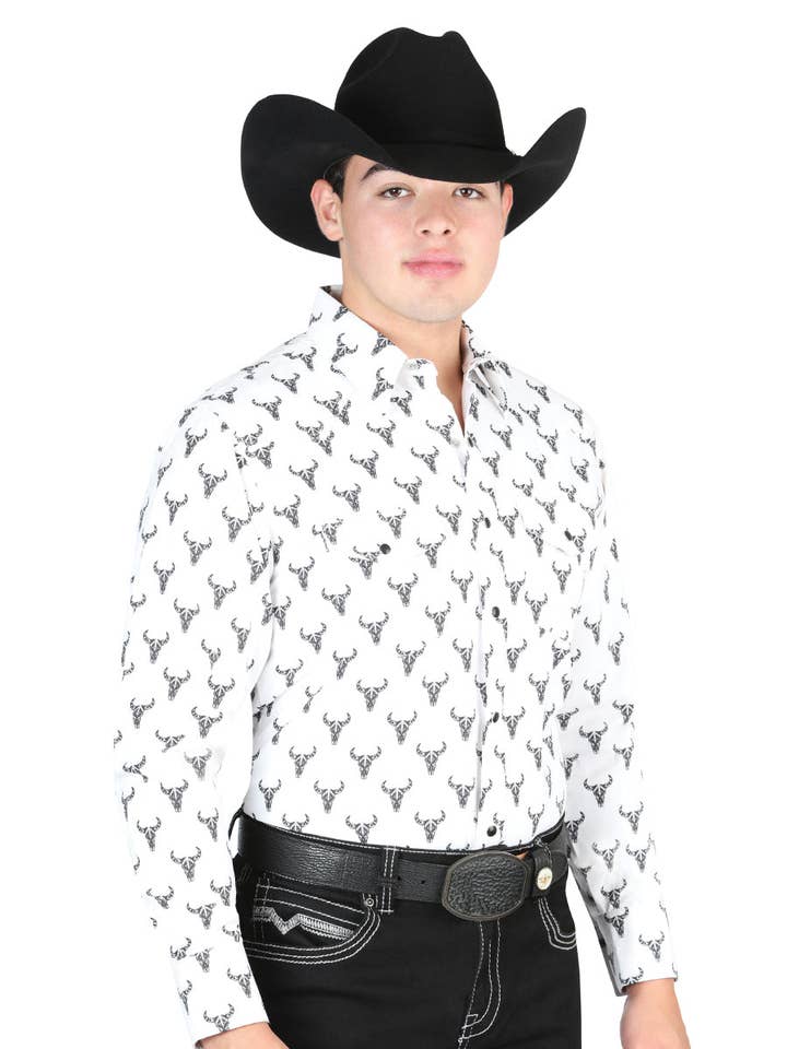 Camisa western branca masculina El General 44305 por atacado de El General Western Wear