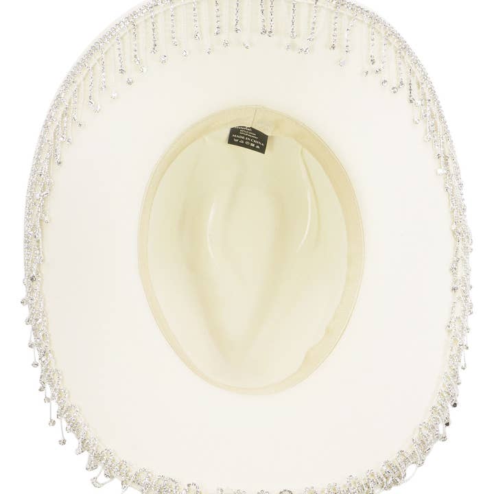 Cap Zone - Wholesale Cowboy Hat – Women’s - Crystal Bling Rhinestone Chain Fringe Cowgirl Hat12