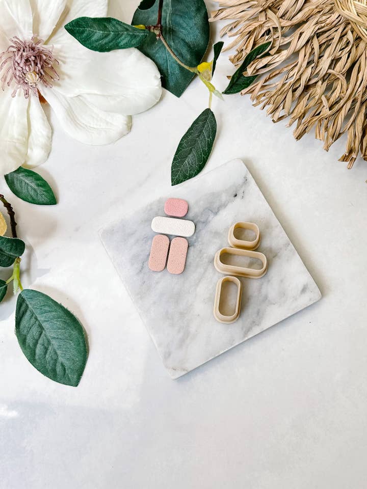 Rounded Geometric Dangle Polymer Clay Cutters for wholesale by Tera Clay