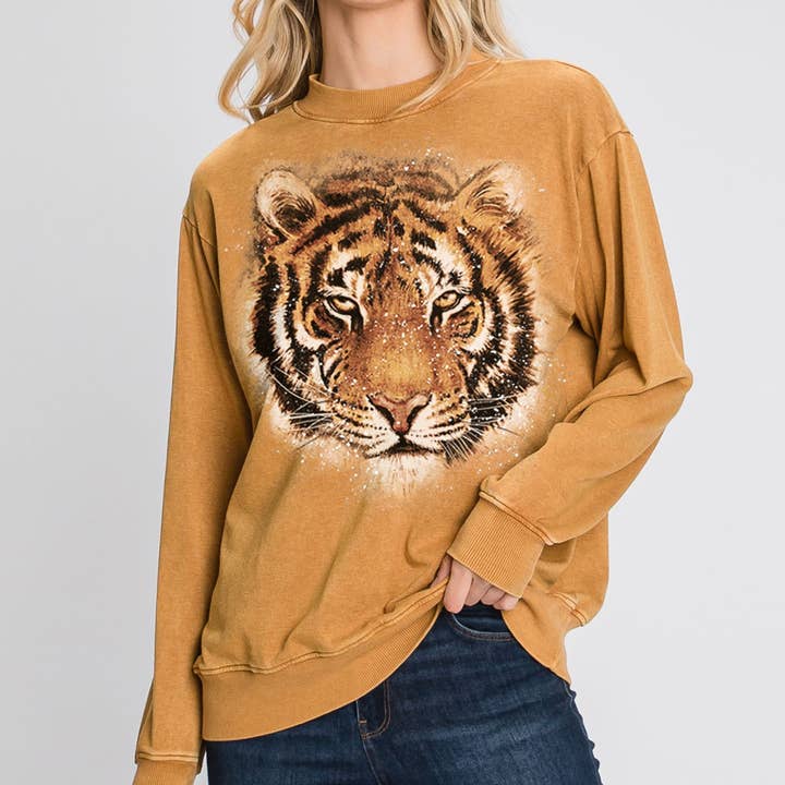 SWEATSHIRTS GRAPHIQUES MINÉRAUX VISAGE DE TIGRE pour la vente par HRTandLUV