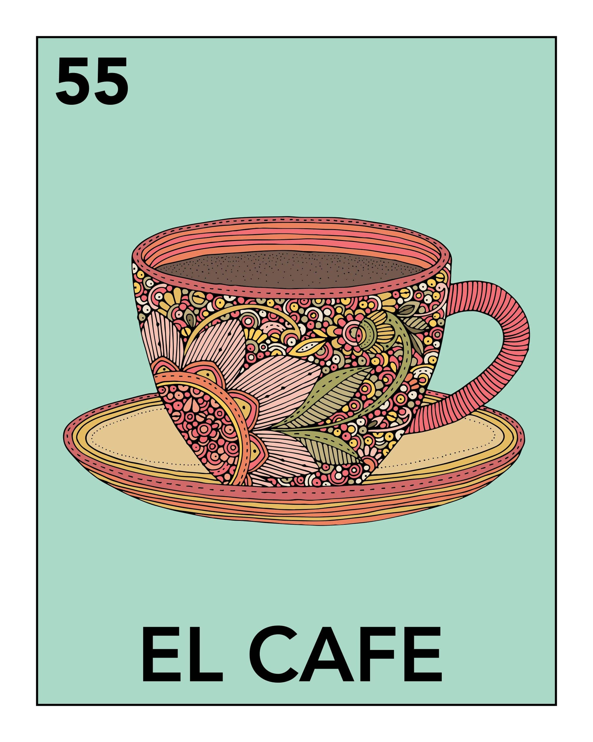 Valentina Harper - Wholesale Art Print - El Cafe - Mexican Lottery style1