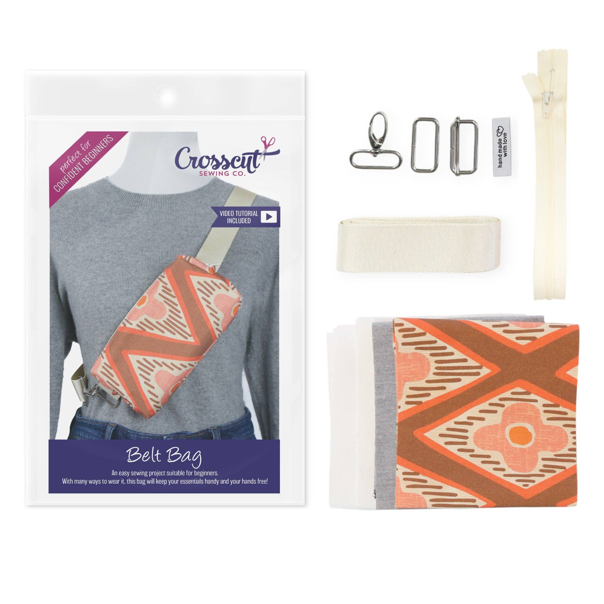 Crosscut Sewing Co. - Wholesale Belt Bag - Women's - Belt Bag Sewing Kit - Supplies, Printed Pattern and Video Tutorial18