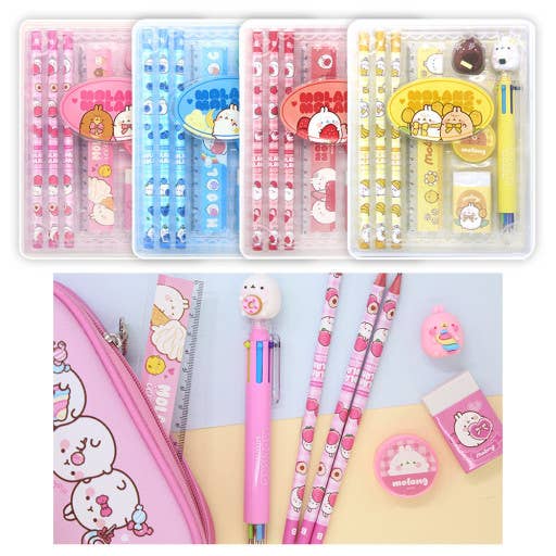 K-Wonderland - Vendita all'ingrosso Set di cartoleria/cancelleria - Set di Cancelleria Molang – Confezione Regalo di Forniture Scolastiche Carine4
