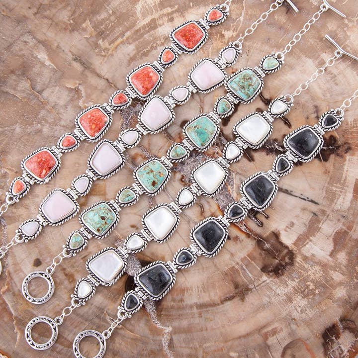 Barse Jewelry - Wholesale Jewelry Set - Sedona Turquoise and Sterling Silver Toggle Bracelet2