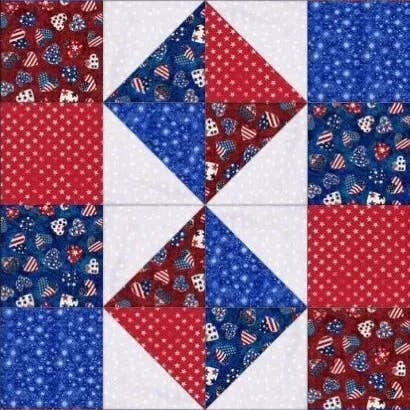 Scrappy Charm Table Runner Kit- Pre-Cut - Americana - Patriotic for wholesale by Ann Gregory Designs