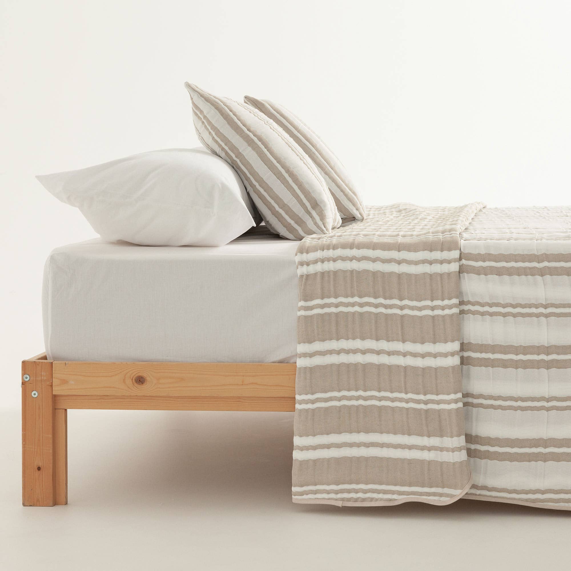 GAMUSI – Edredão por atacado – Colcha jacquard leve algodão riscas TENA2