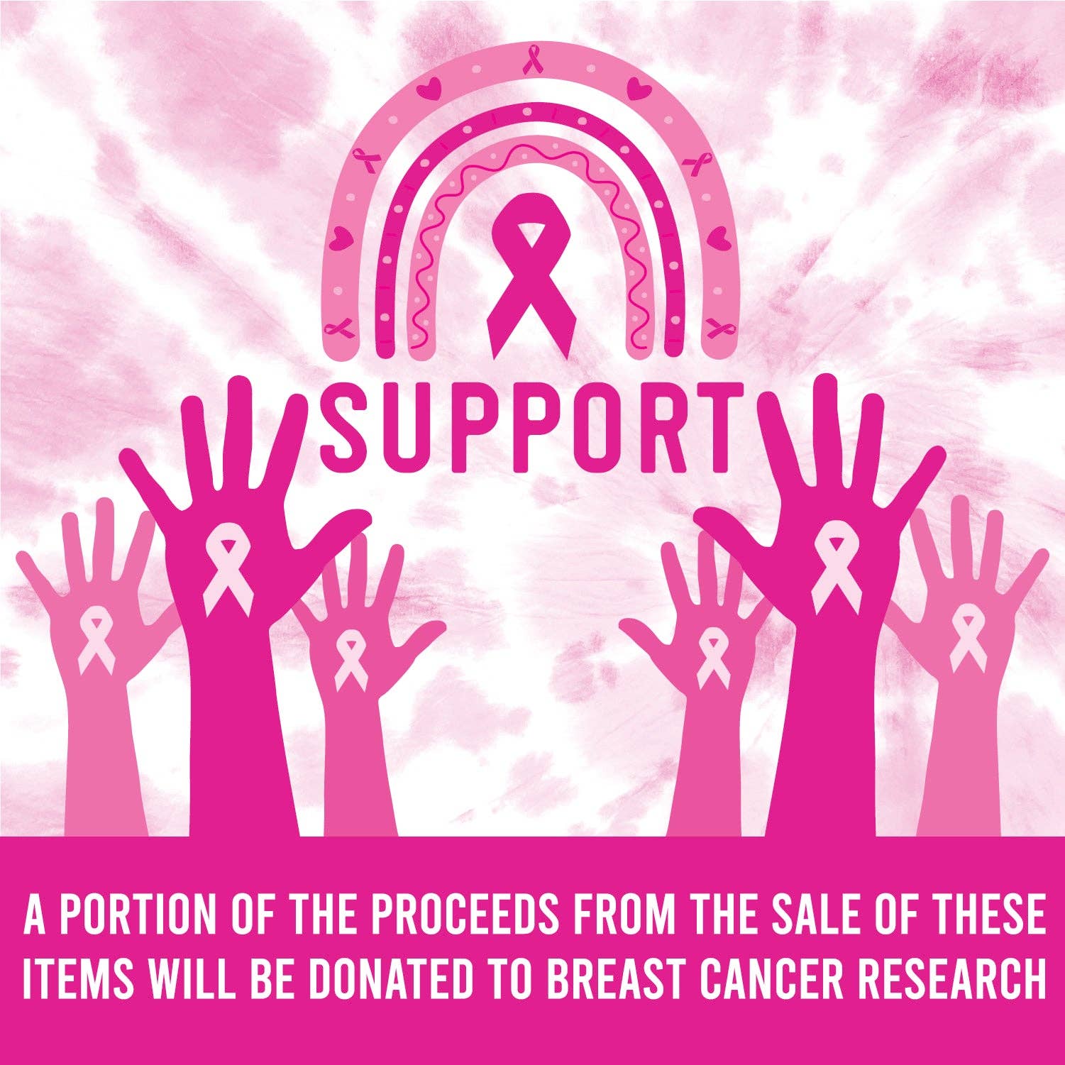 Novelty Closeout - Wholesale Water Bottle - Breast Cancer Awareness Stainless Steel Water Bottle- 5/Pack1