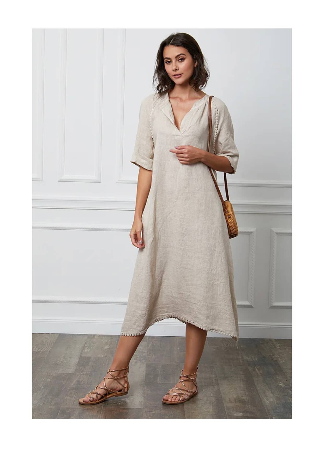 LÉA & LUC - Wholesale Dress - Women's - Long dress in 100% linen REF.716154