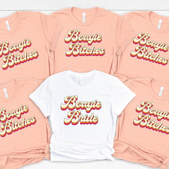 Rising Tide Vintage - Wholesale T-shirt met print - Dames - Boujie bruid en boujie bitches bruidsmeisje vrijgezellenshirt2