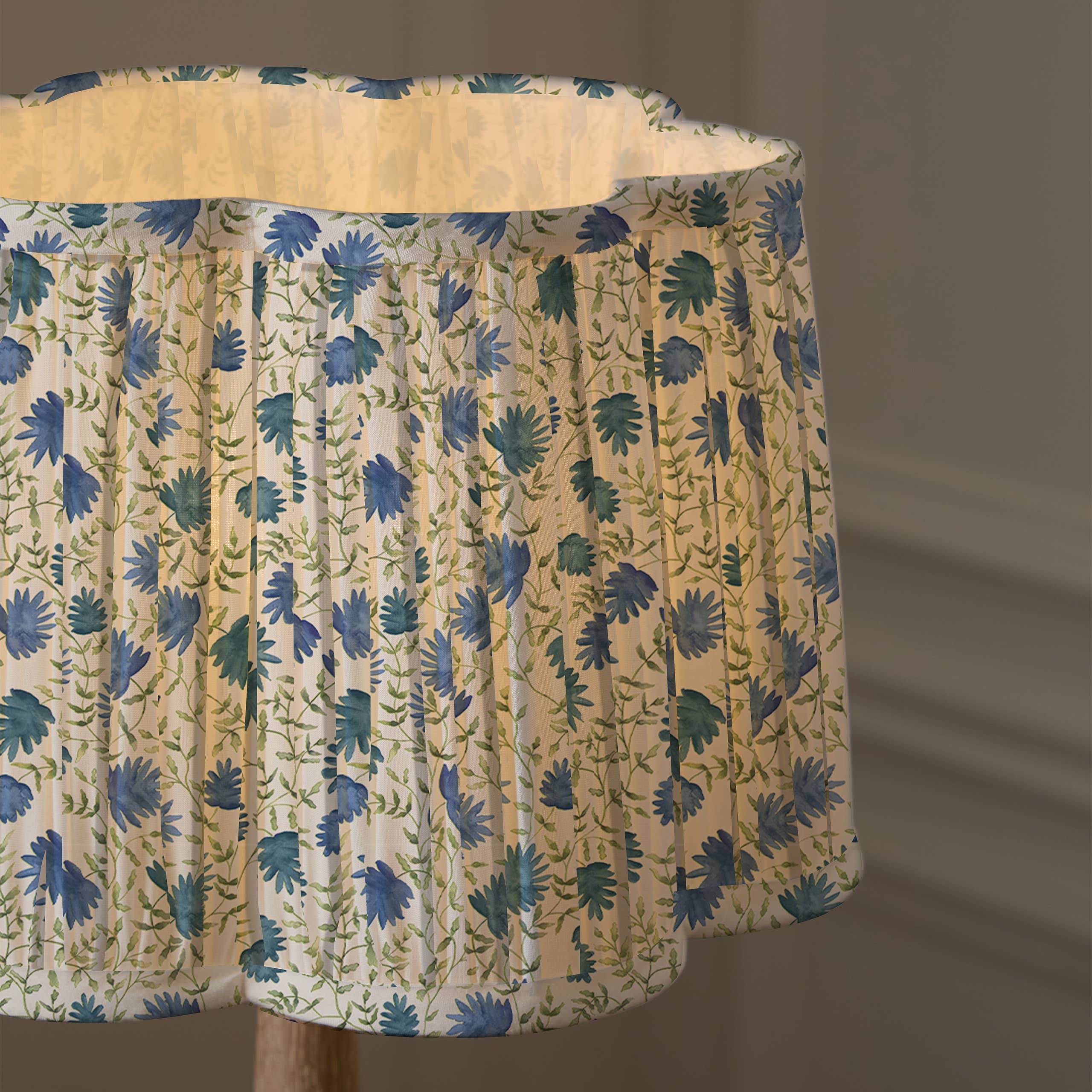 Elai Pleated Scalloped Lamp Shade Denim for wholesale on Faire3