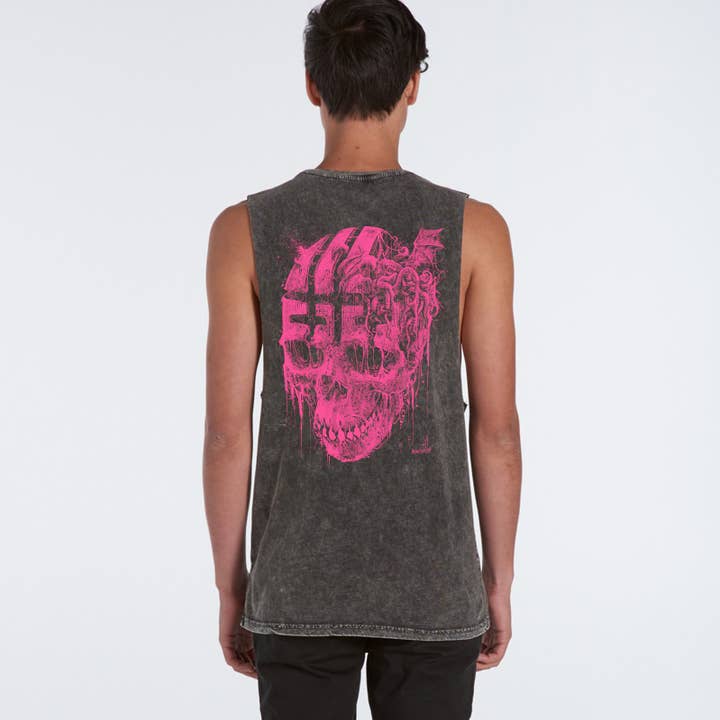 Where Is My Mind Big Pink Skull Stonewash Unisex Muscle Vest and other Purchase wholesale women's muscle tank. Free returns & net 60 terms on Faire trending on Faire.