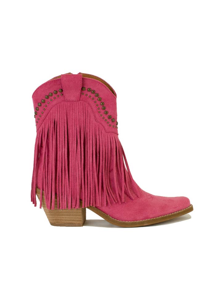 BEAST FASHION - Wholesale Cowboy Boots - Women's - ADELA-16 Fringe Western Block Heel Ankle Boots