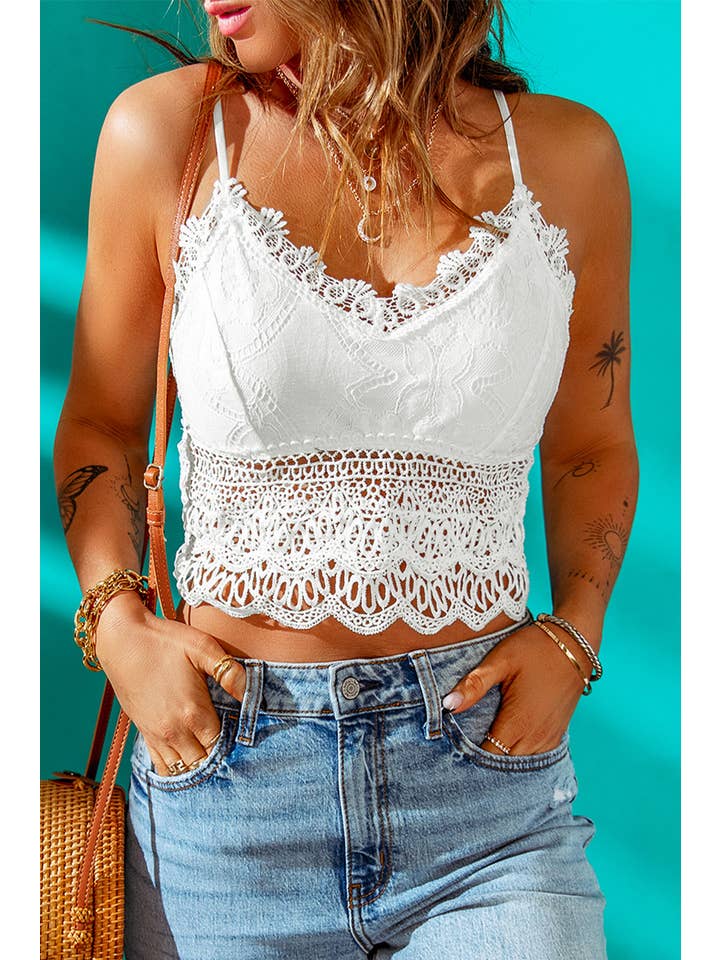1 the Woman - Wholesale Tank Top - Women's - Lace Bralette Crop Top