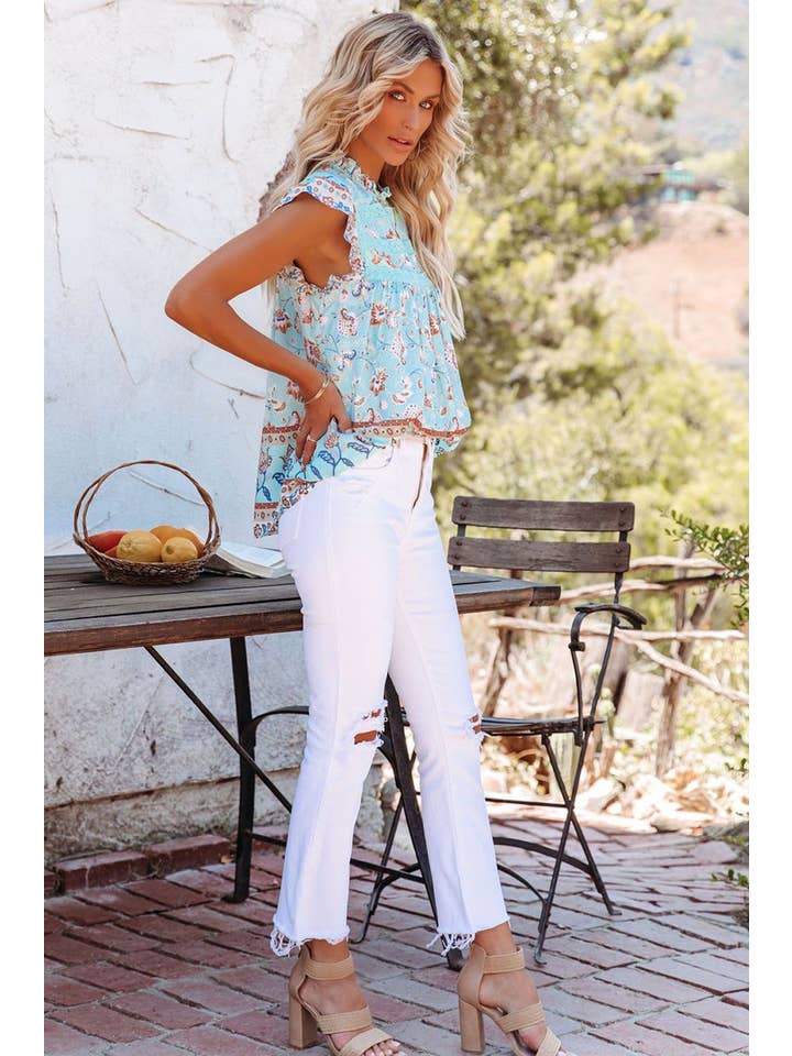 NAOMI & CO PTY LTD - Wholesale Blouse – Women’s - Everest Crochet Top - Blue5