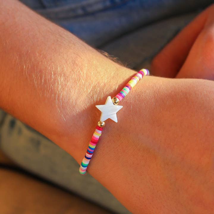 Veelkleurige Pearl Star armband voor wholesale door White Daisy Jewelry LLC